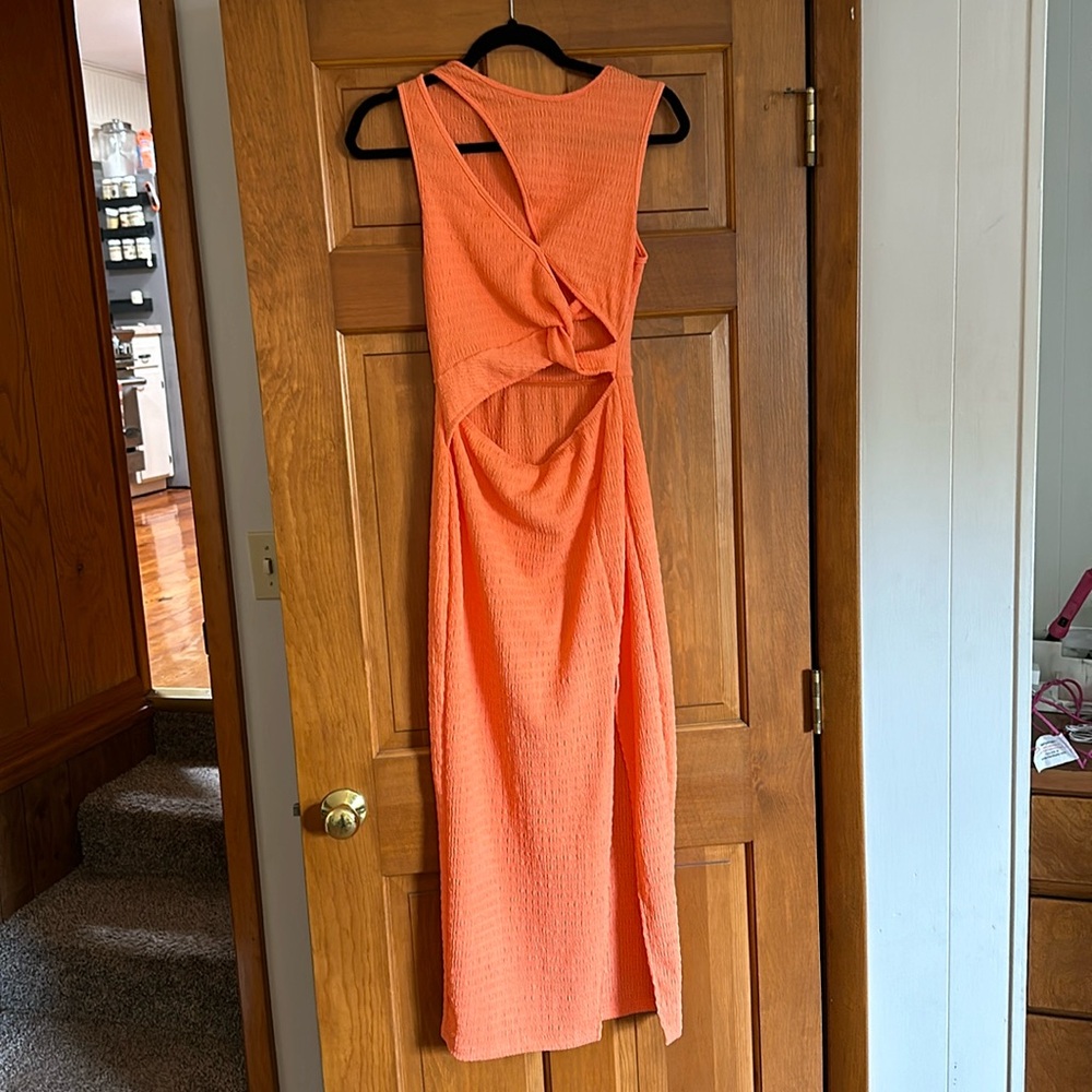 Orange Cut Out Dress